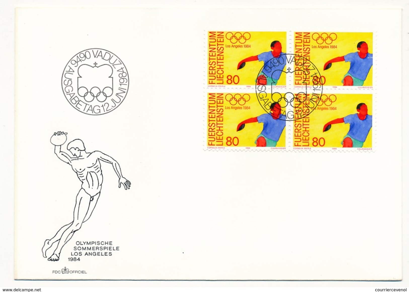 LIECHTENSTEIN - 4 Enveloppes FDC - Jeux Olympiques De Los Angeles - 1984 - Sommer 1984: Los Angeles