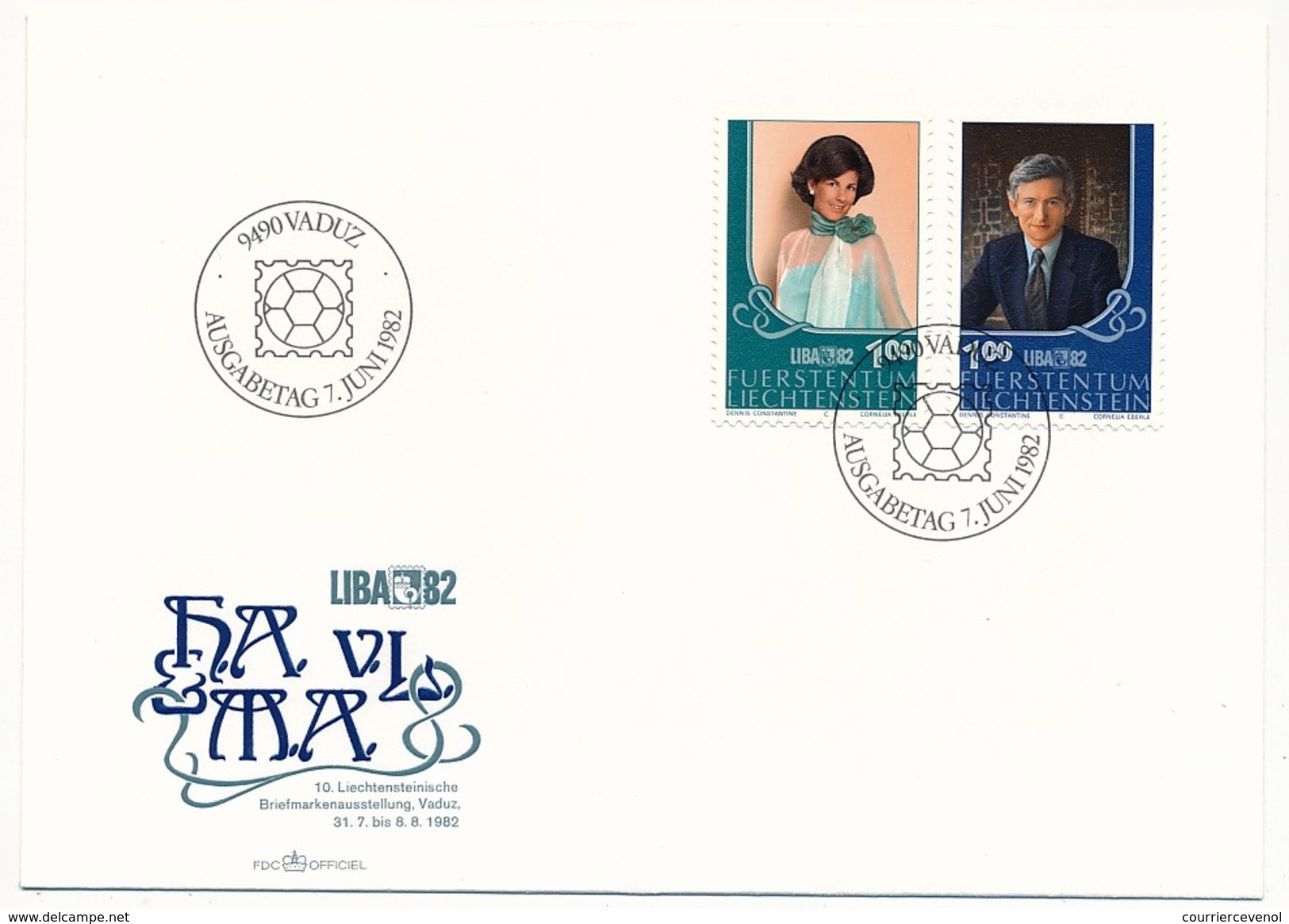 LIECHTENSTEIN - 3 Enveloppes FDC + 1 Carte  - Prince / Princesse Du Liechtenstein 1982 - Königshäuser, Adel