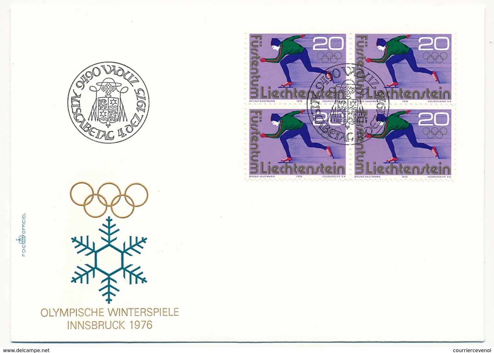 LIECHTENSTEIN - 5 Enveloppes FDC + Jeux Olympiques D'Hiver INNSBRUCK 1976 - Hiver 1964: Innsbruck