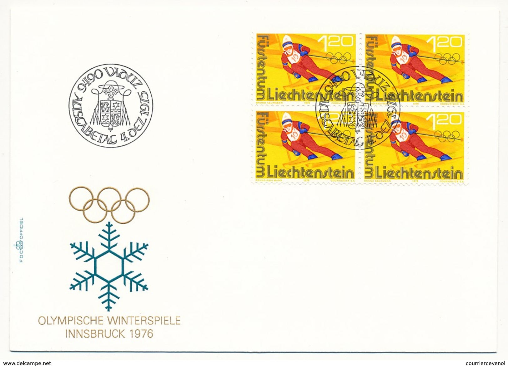 LIECHTENSTEIN - 5 Enveloppes FDC + Jeux Olympiques D'Hiver INNSBRUCK 1976 - Inverno1964: Innsbruck