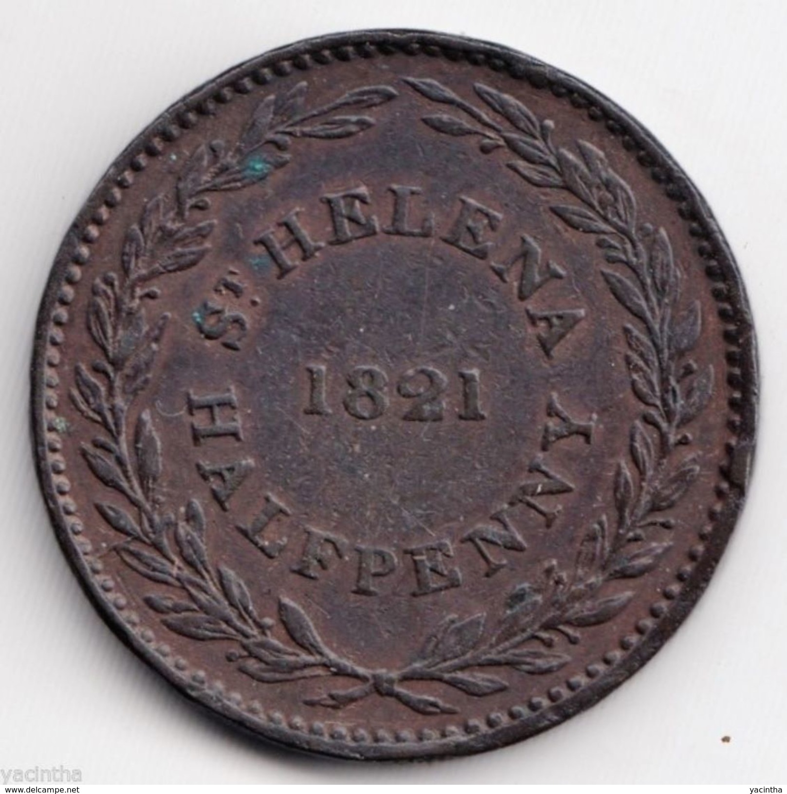 @Y@  ST. HELENA HALF PENNY 1821 (4904) - Sint-Helena