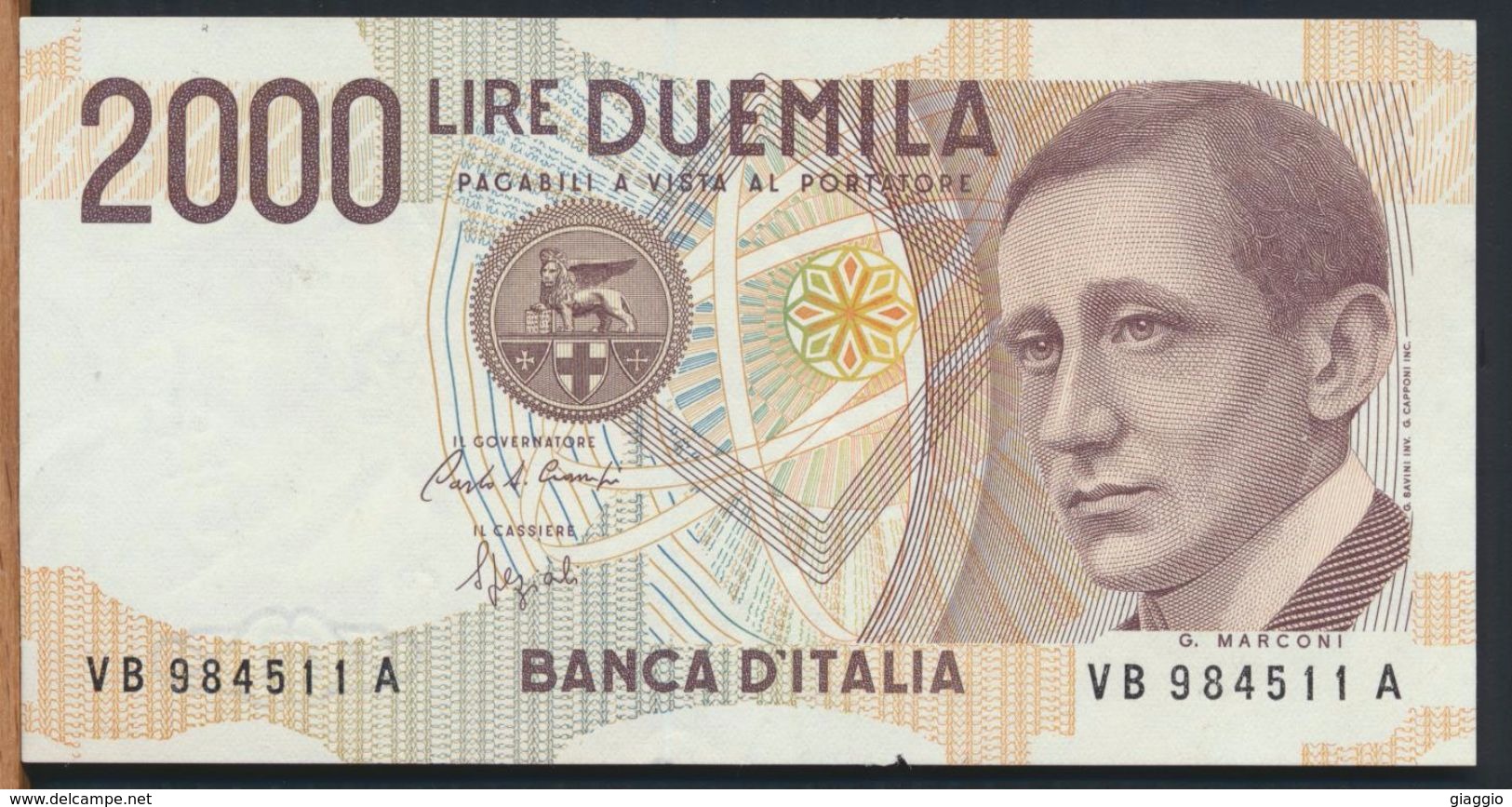 °°° ITALIA - 2000 LIRE G. MARCONI 06/03/1992 SERIE VB °°° - 2.000 Lire