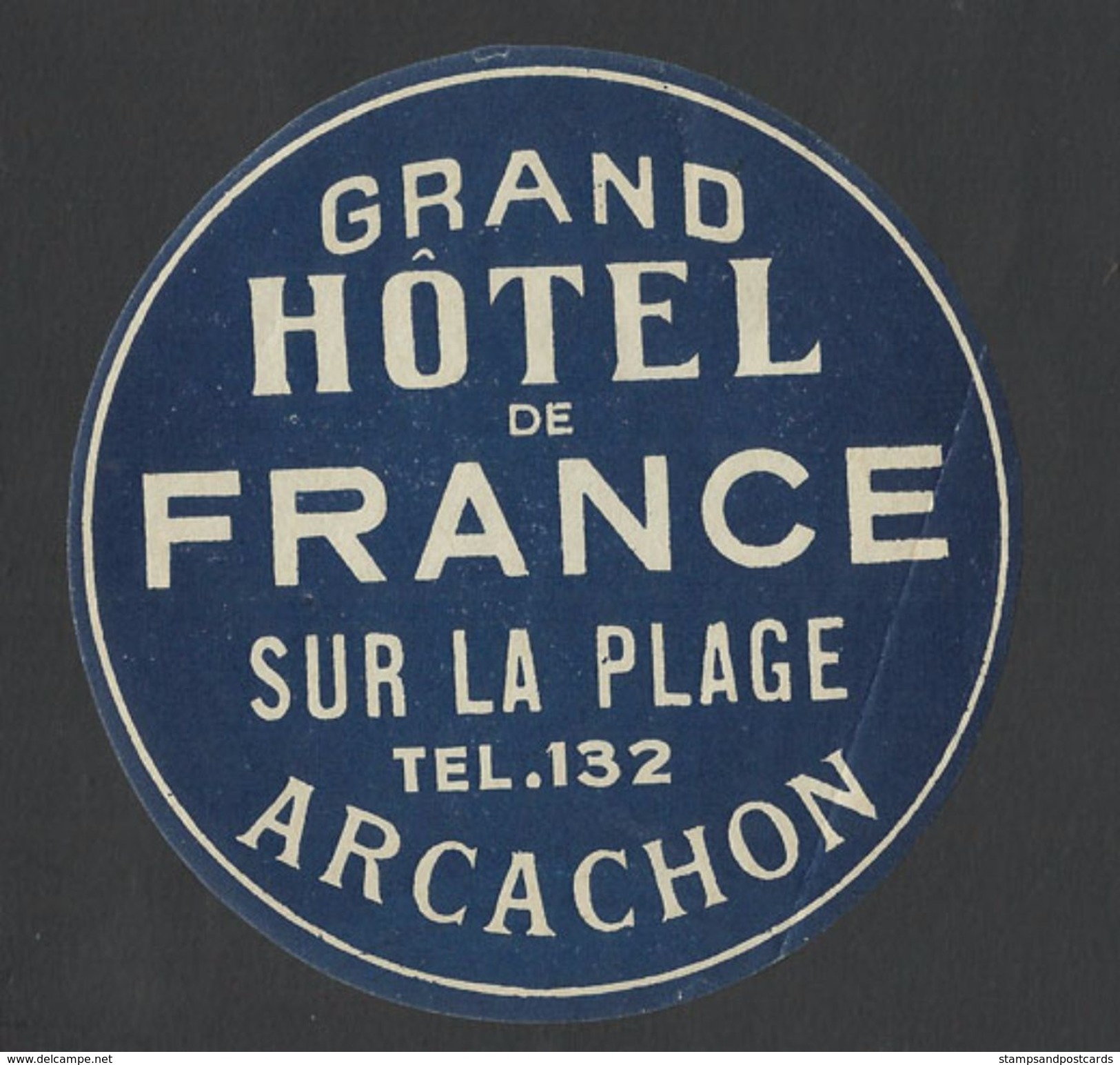 Etiquette Valise Grand Hotel De France Sur La Plage Arcachon France Luggage Label - Hotel Labels