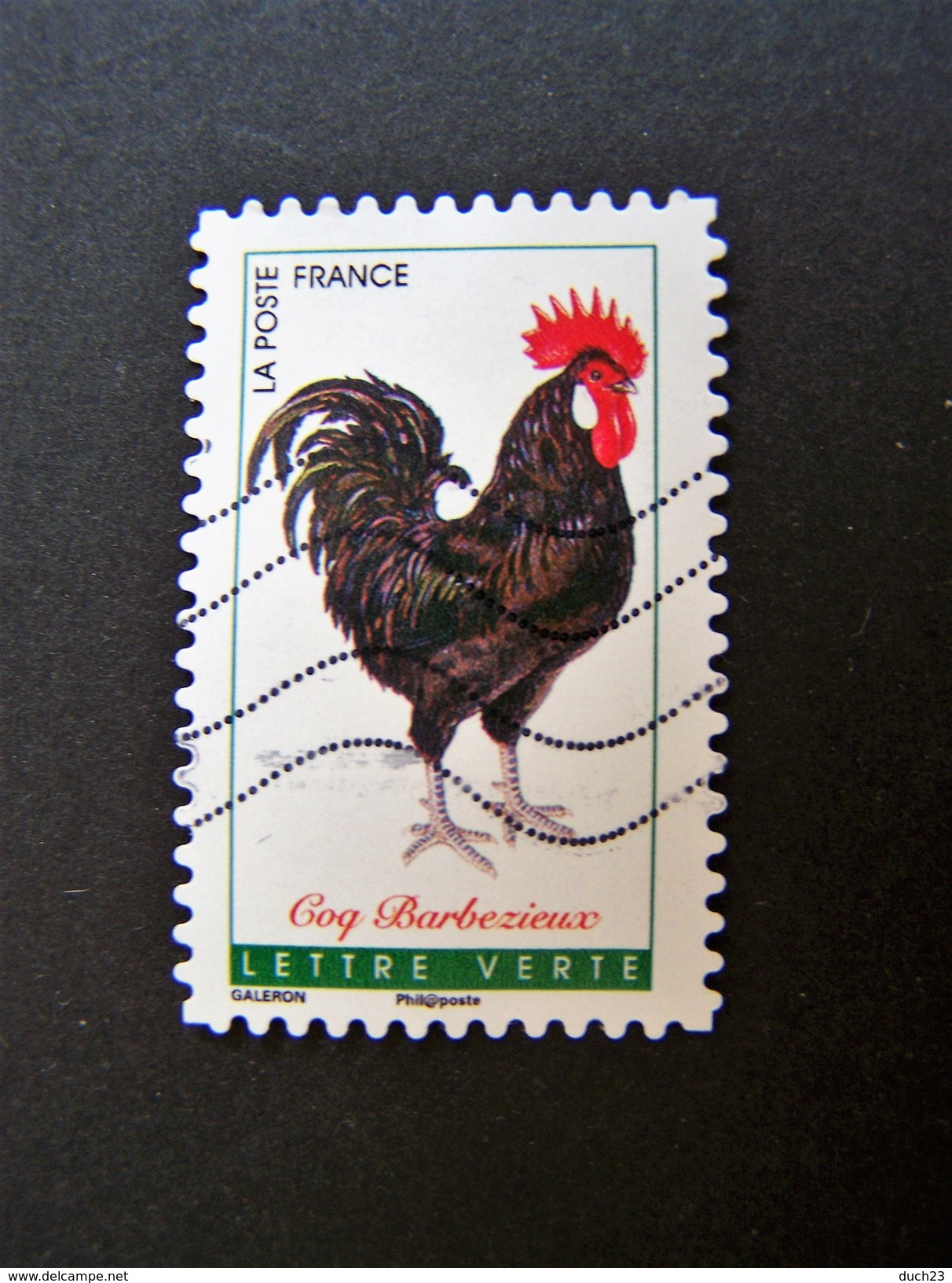 N° 1244 COQ BARBEZIEUX OBLITERE ANNEE 2016 SERIE DU CARNET COQS DE FRANCE AUTOCOLLANT ADHESIF - Oblitérés