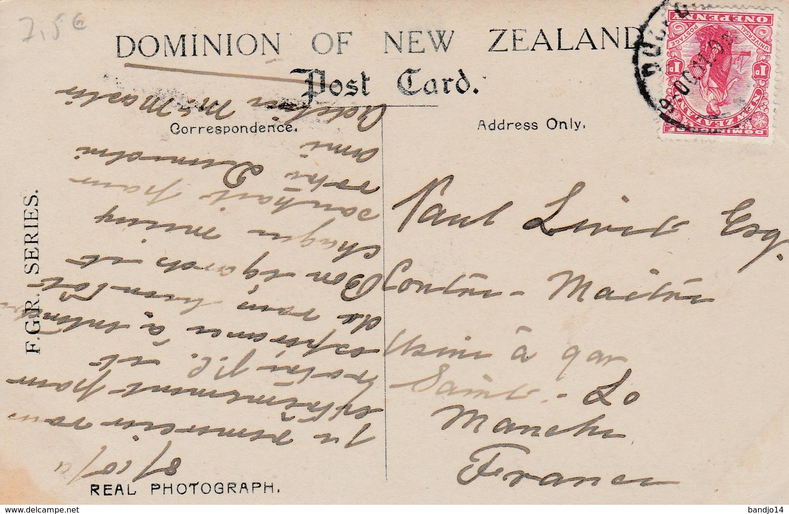 Dunedin -Railway Station .( F.G.R.. 189 )   - Scan Recto- Verso - New Zealand