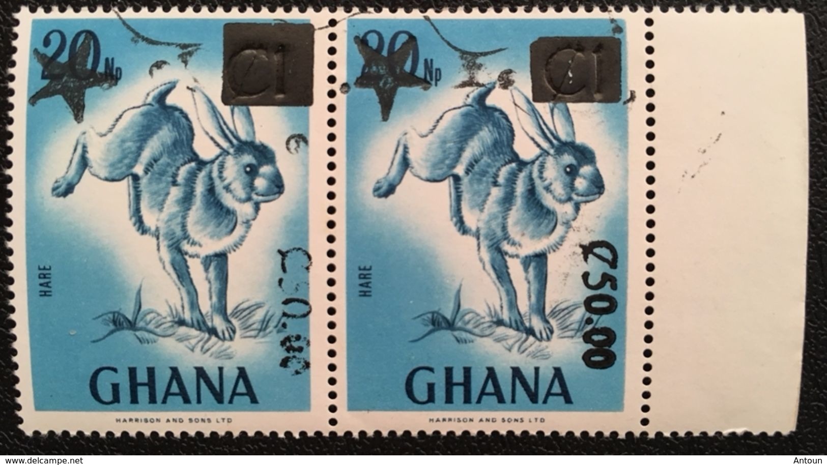 Ghana 1988 Surch.on First Stamp Almost Missing - Ghana (1957-...)