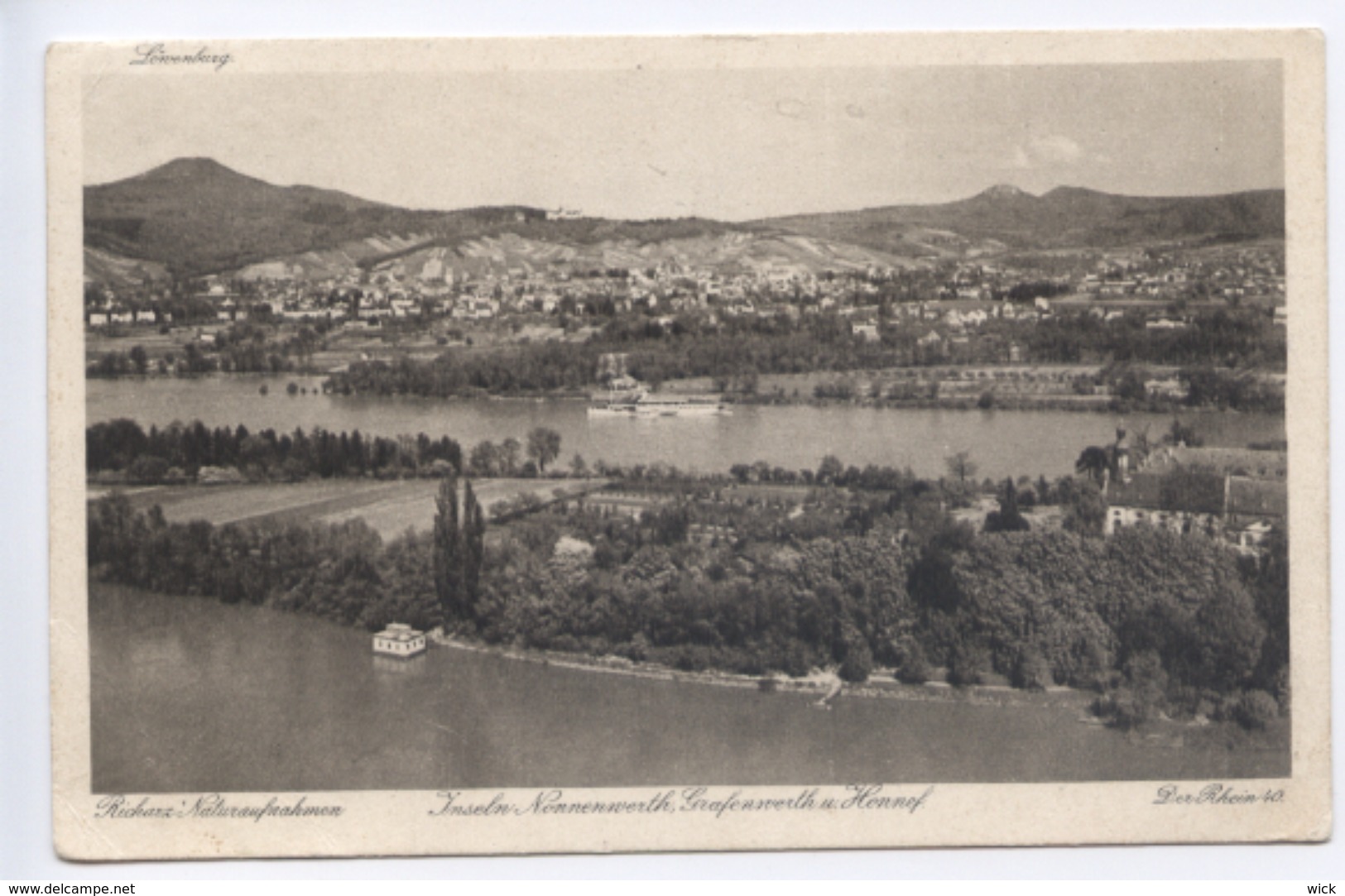 AK Honnef M. Inseln Nonnenwerth, Grafenwerth Serie " Der Rhein 40 " Honnef B. Siegburg, Siebengebirge Domäne Rheininsel - Hennef