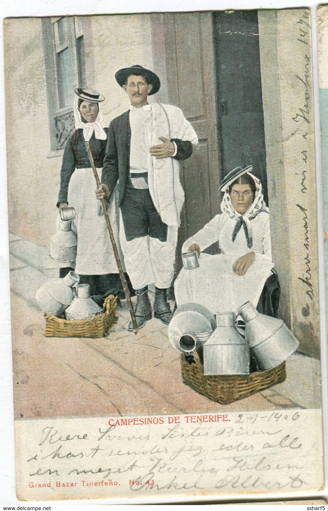 Campesinos De Tenerife 1906 Leche Gran Bazar Tinerfeño Colores - Tenerife