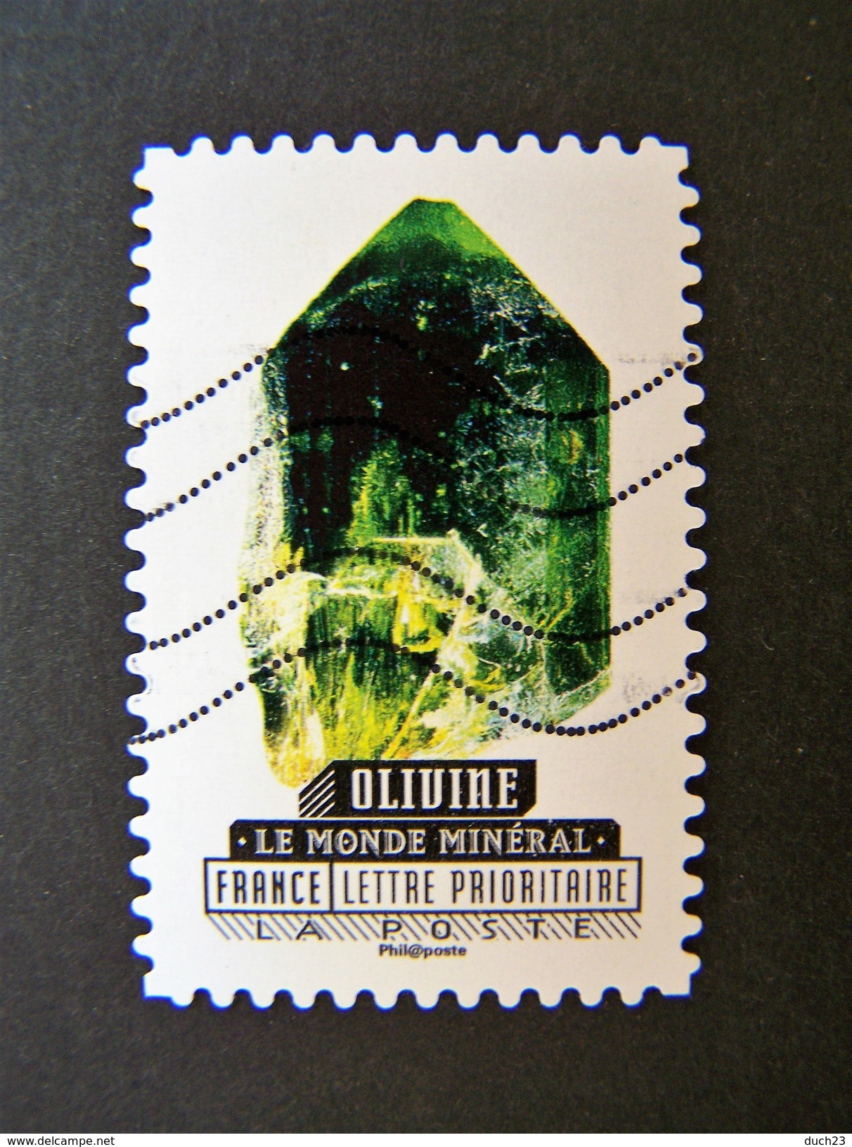 N° 1226 OLIVINE OBLITERE ANNEE 2016 SERIE DU CARNET LE MONDE MINERAL AUTOCOLLANT ADHESIF - Oblitérés