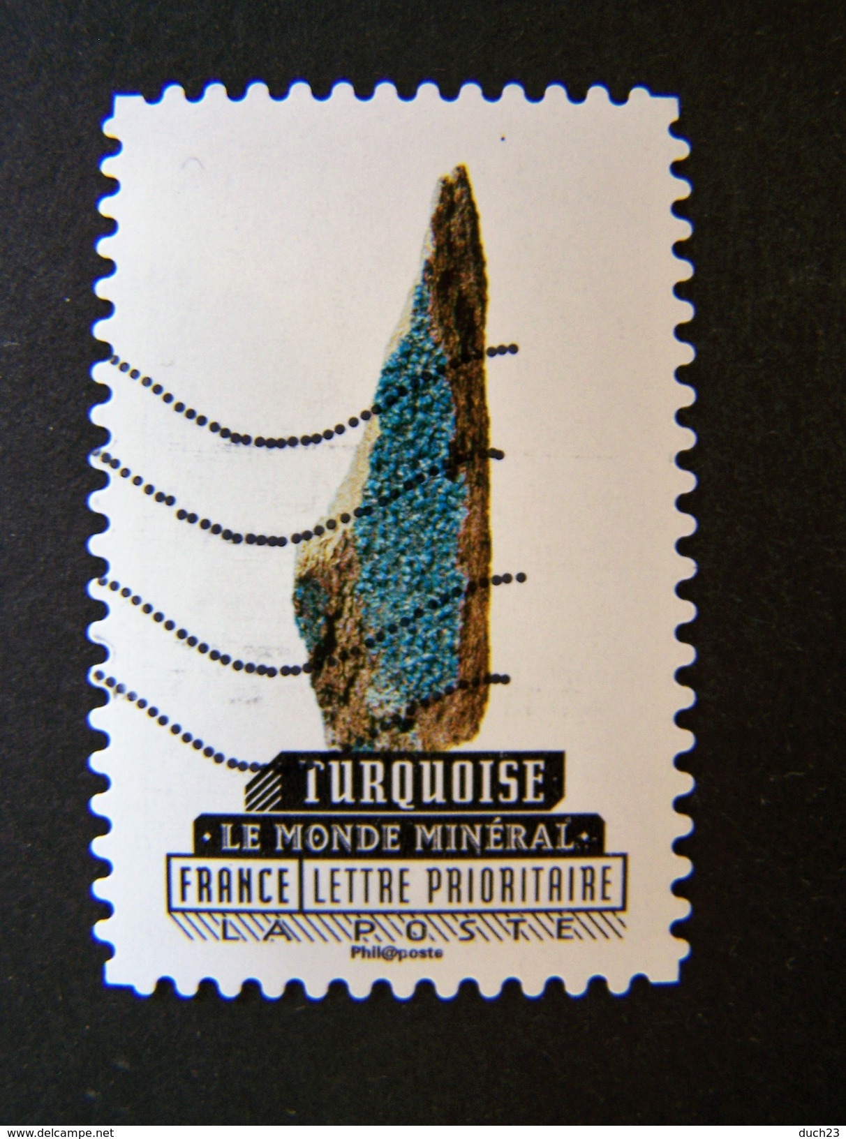 N° 1227 TURQUOISE OBLITERE ANNEE 2016 SERIE DU CARNET LE MONDE MINERAL AUTOCOLLANT ADHESIF - Oblitérés