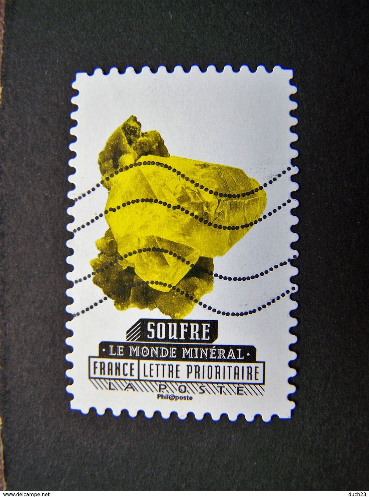 N° 1228 SOUFRE OBLITERE ANNEE 2016 SERIE DU CARNET LE MONDE MINERAL AUTOCOLLANT ADHESIF - Oblitérés