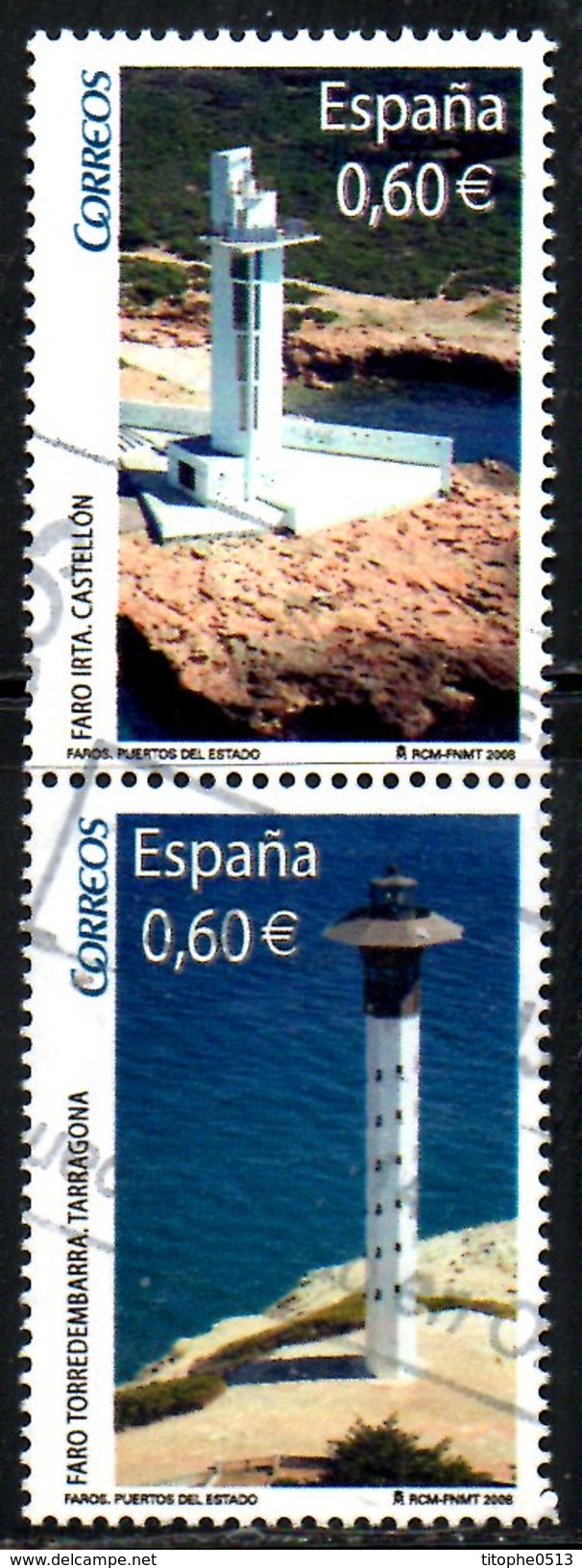 ESPAGNE. N°4051 & 4054 Oblitérés De 2008. Phares. - Fari