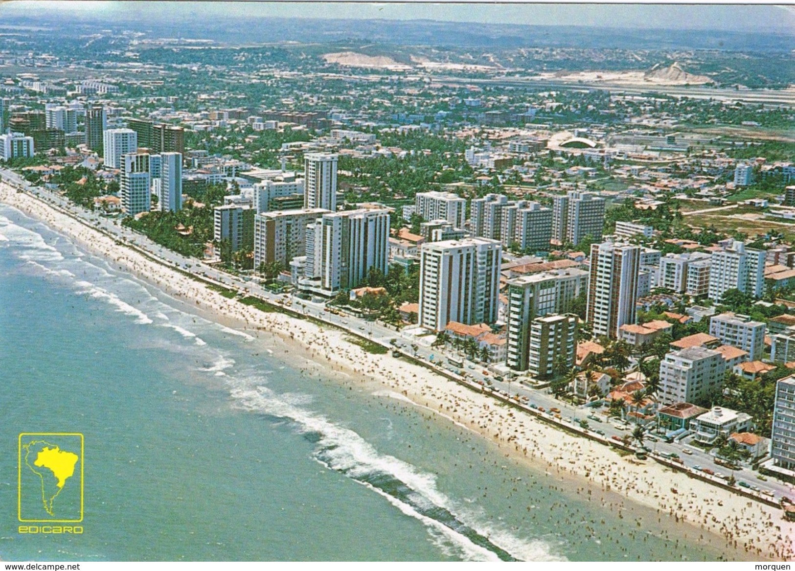 26331. Postal RECIFE (Brasil). Vista Aerea Praia De Boa Viagem - Recife