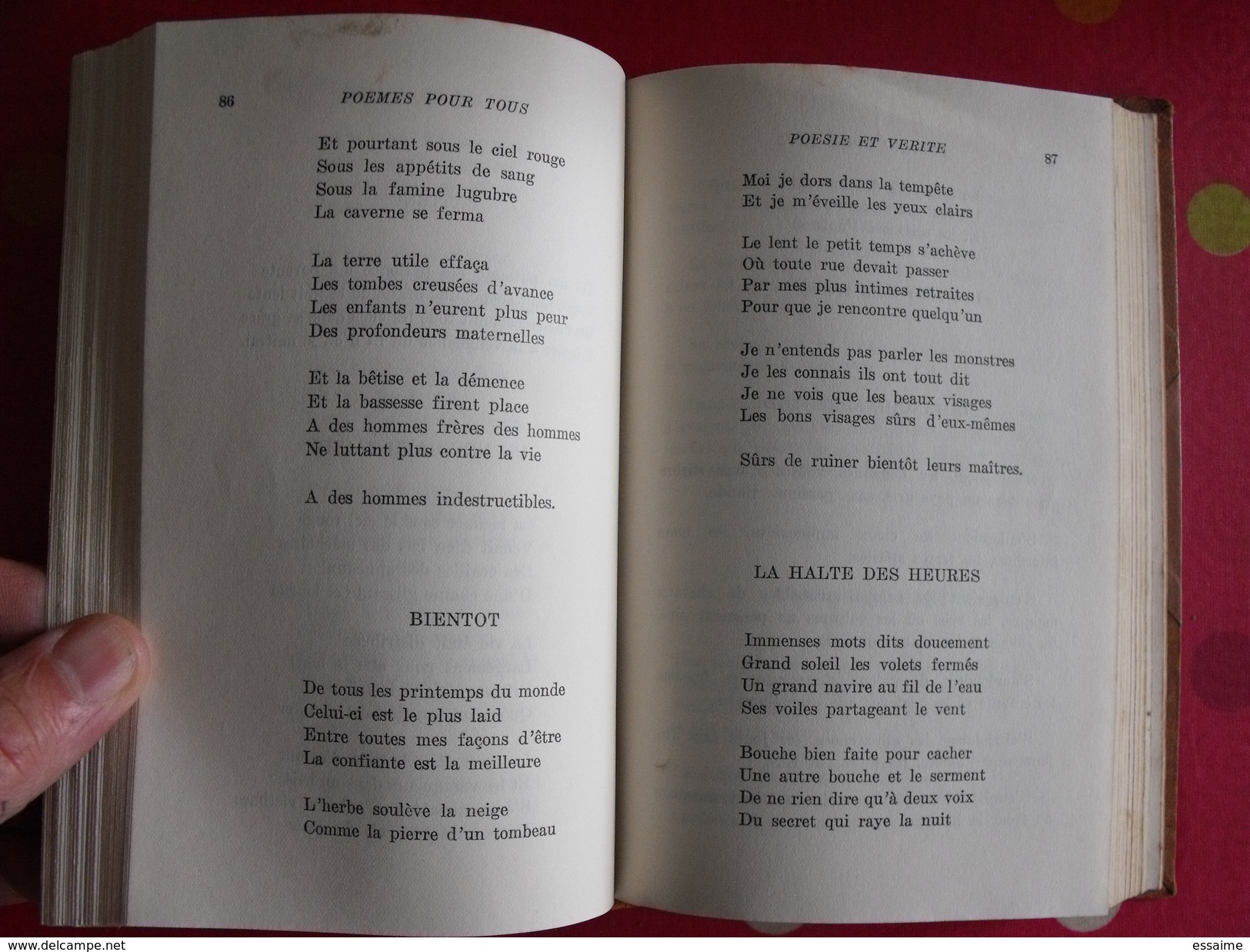 Paul Eluard. Poèmes Pour Tous. 1952. Choix De Poèmes 1917-1952. Belle Reliure - Autores Franceses