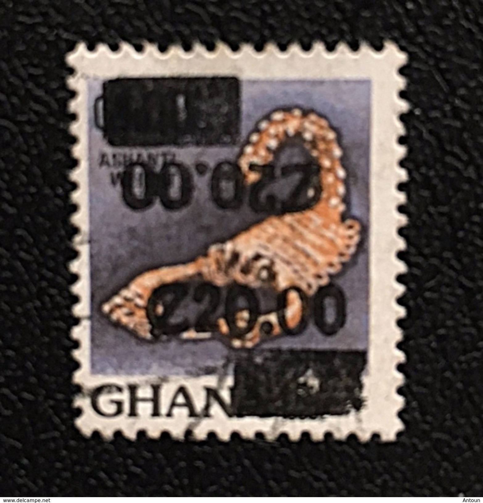 Ghana 1988 Surch Double One Inverted Used - Ghana (1957-...)