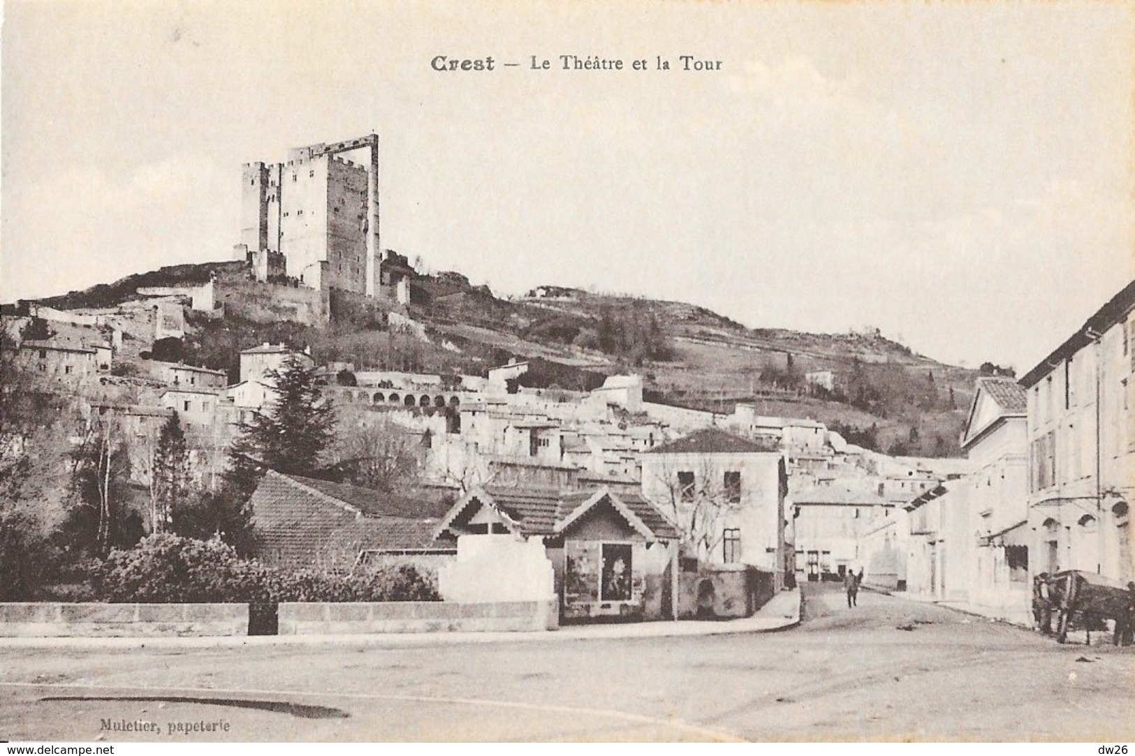 Crest (Drôme) - Le Théâtre Et La Tour - Papeterie Muletier - Carte Non Circulée - Crest