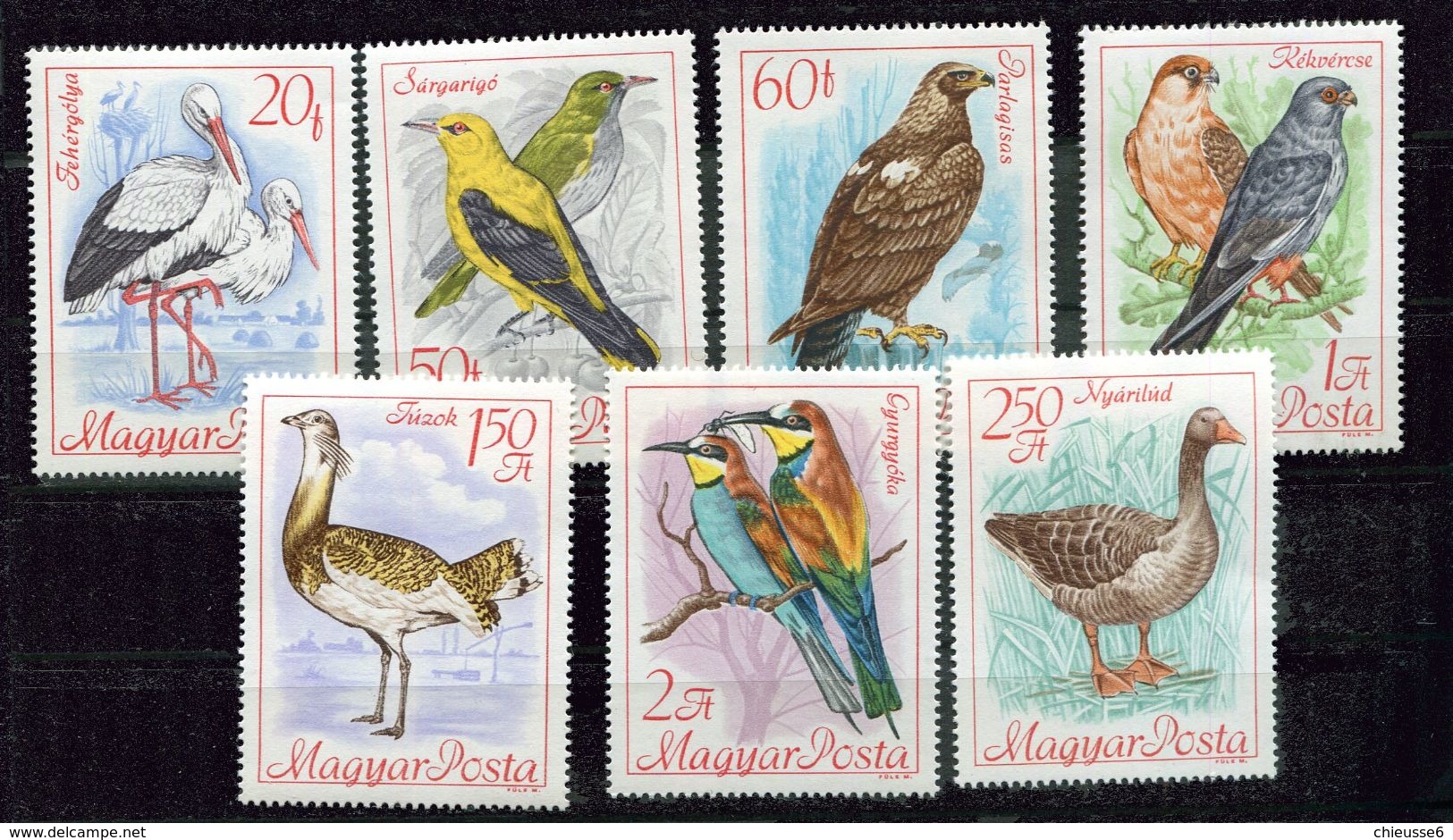 Hongrie **  N° 1956 à 1963 -  Oiseaux Divers - Neufs