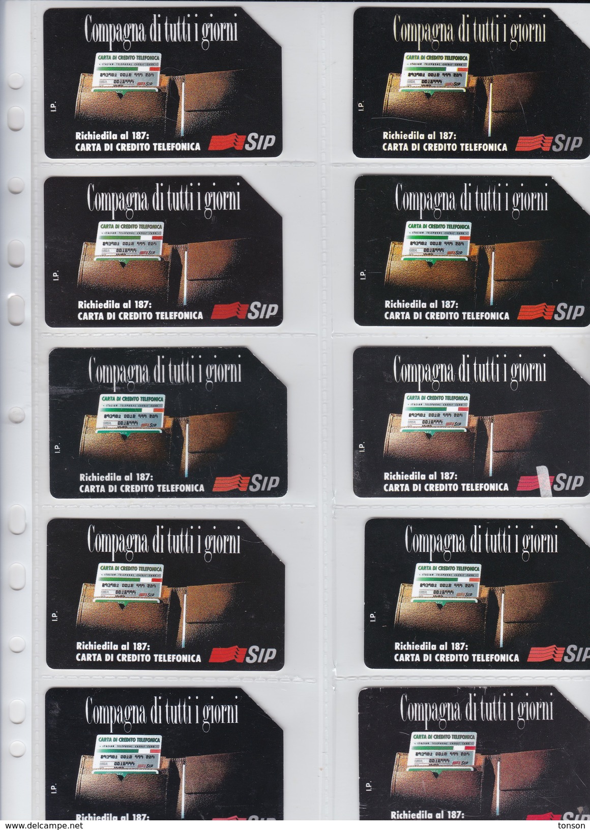 Italy, 10 Different Cards Number 22, Credit Cards, 2 Scans. - Collections