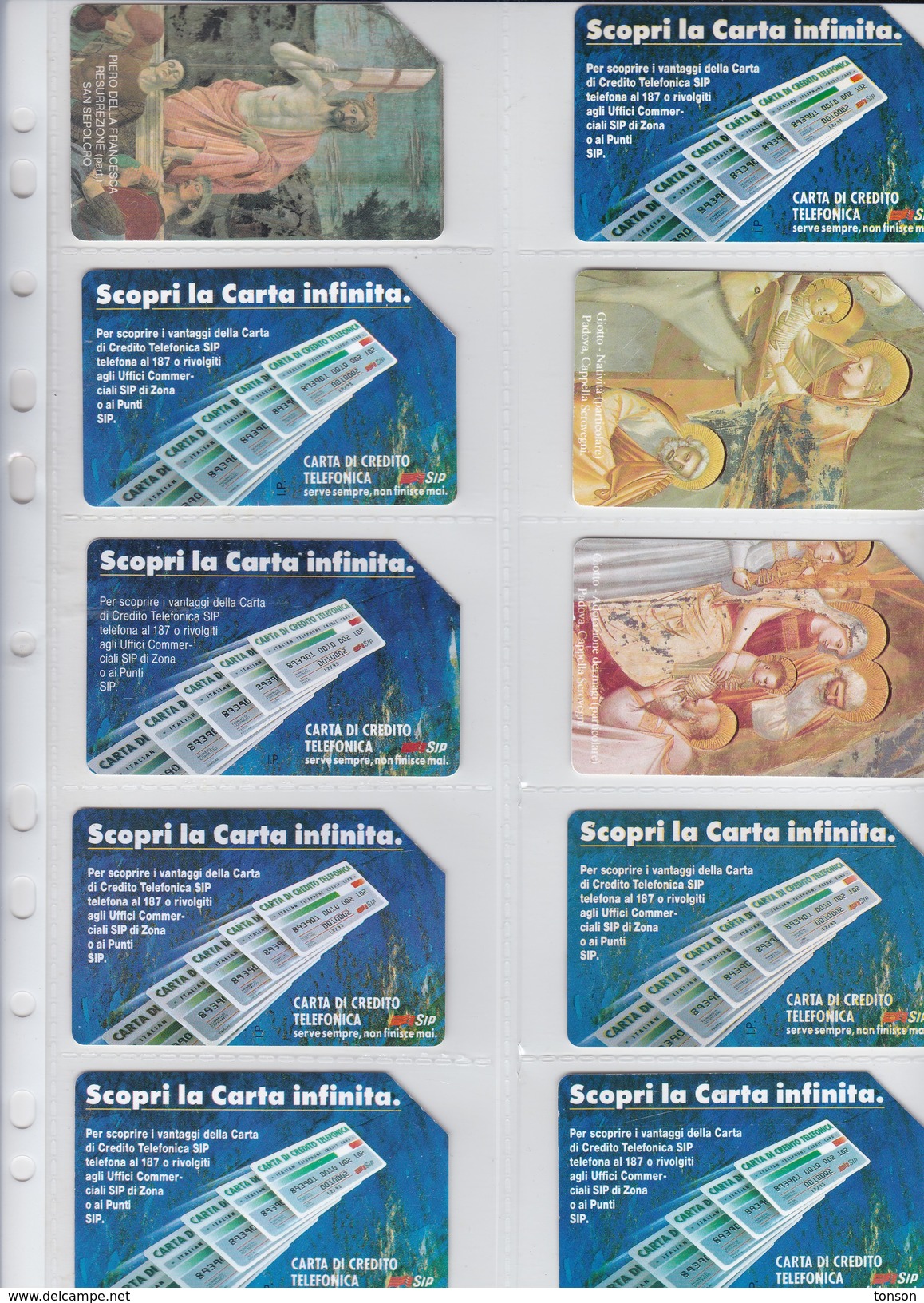 Italy, 10 Different Cards Number 23, Credit Cards, Religious Motives 2 Scans. - [4] Sammlungen