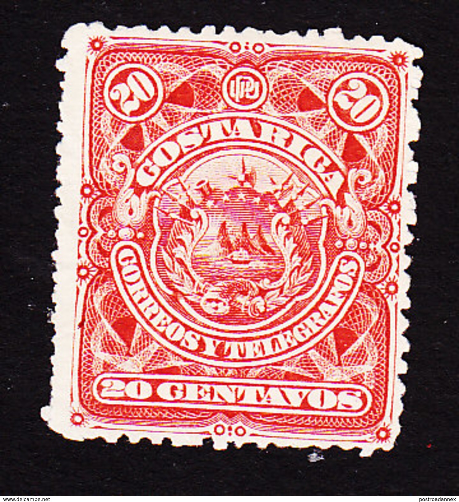 Costa Rica, Scott #39, Mint No Gum, Coat Of Arms, Issued 1892 - Costa Rica