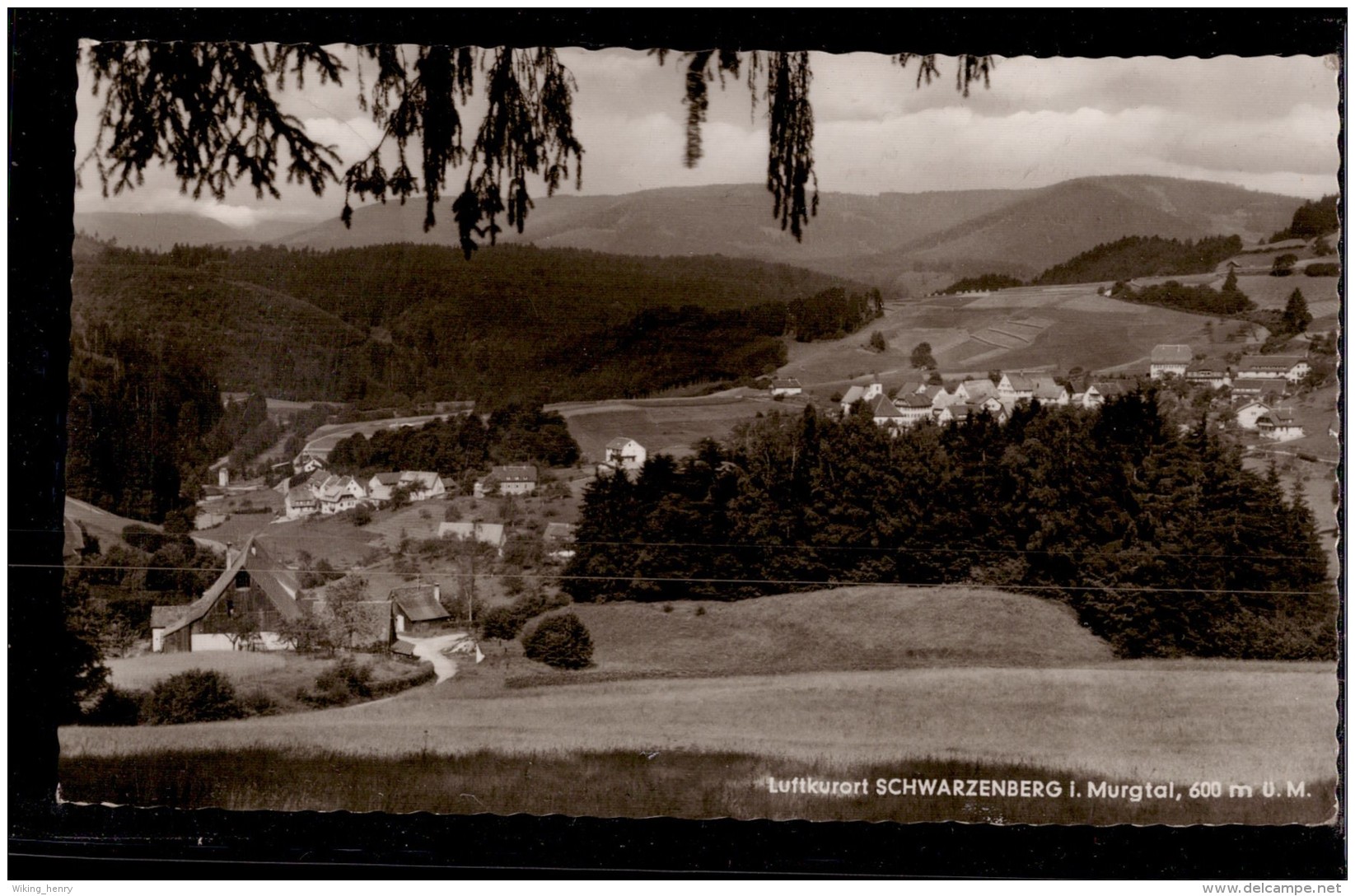 Schömberg Schwarzenberg - S/w Ortsansicht 1 - Schömberg