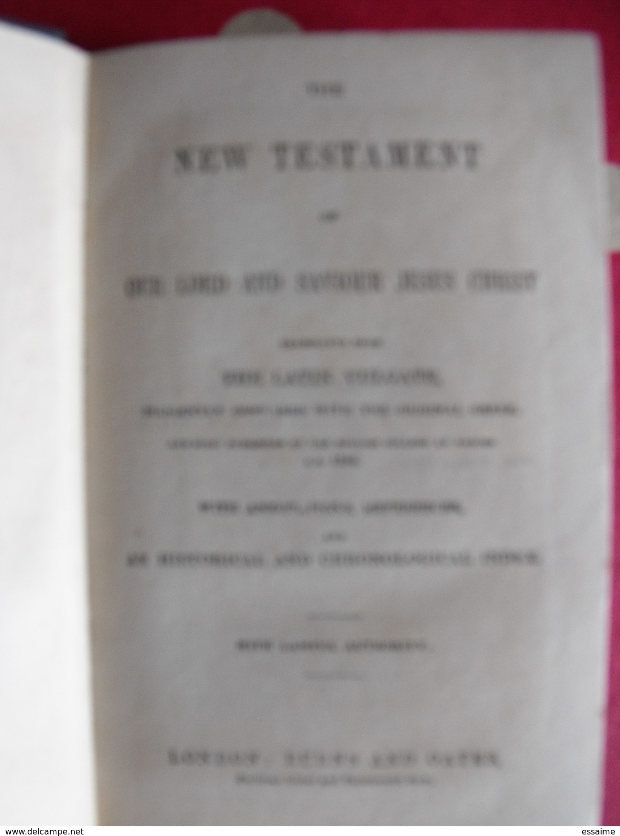 The New Testament. 1868. Burns And Oates. Card Wiseman - Bible, Christianisme