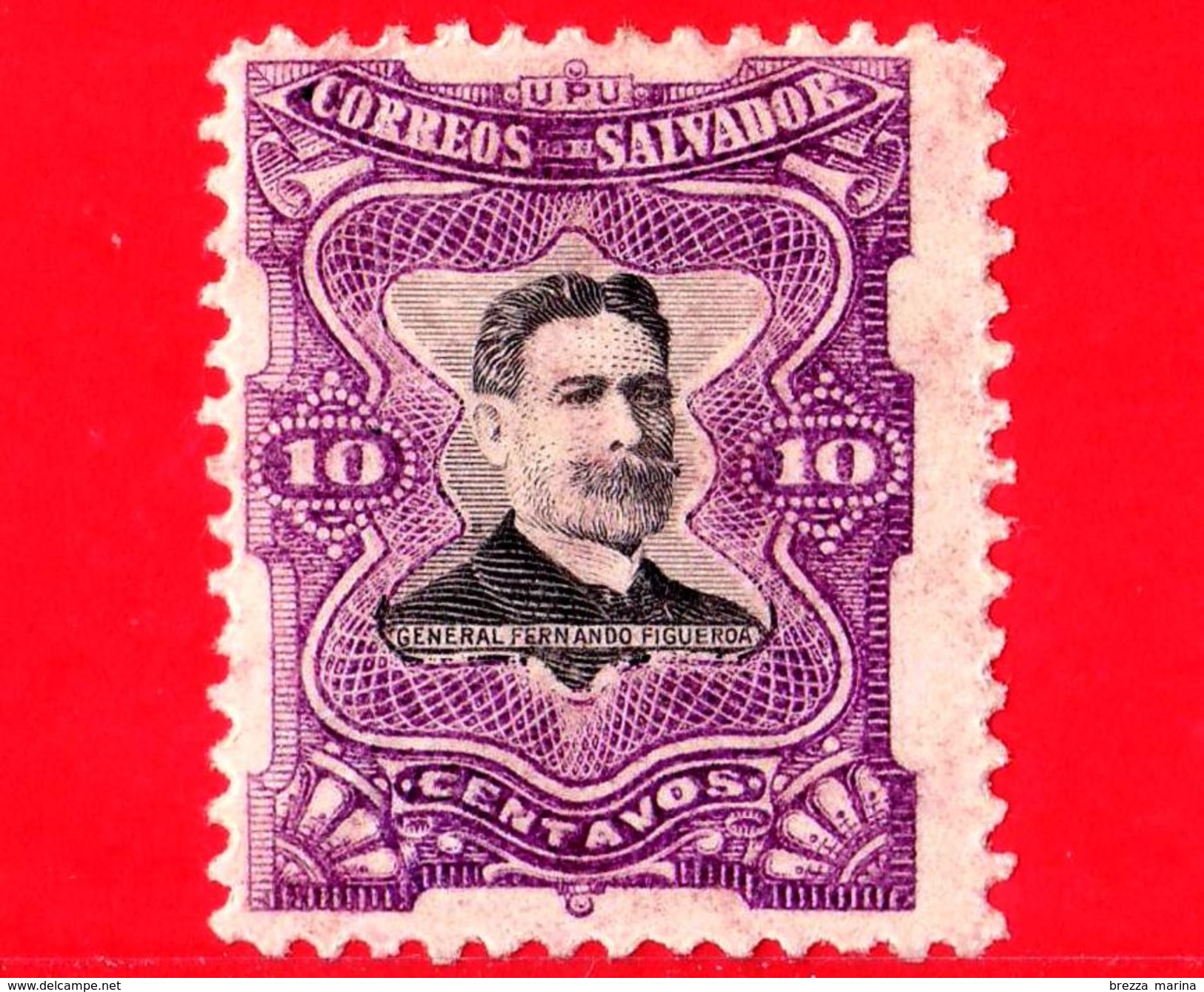 EL SALVADOR - Usato - 1910 - Generale Fernando Figueroa (1849-1919) - 12 - El Salvador