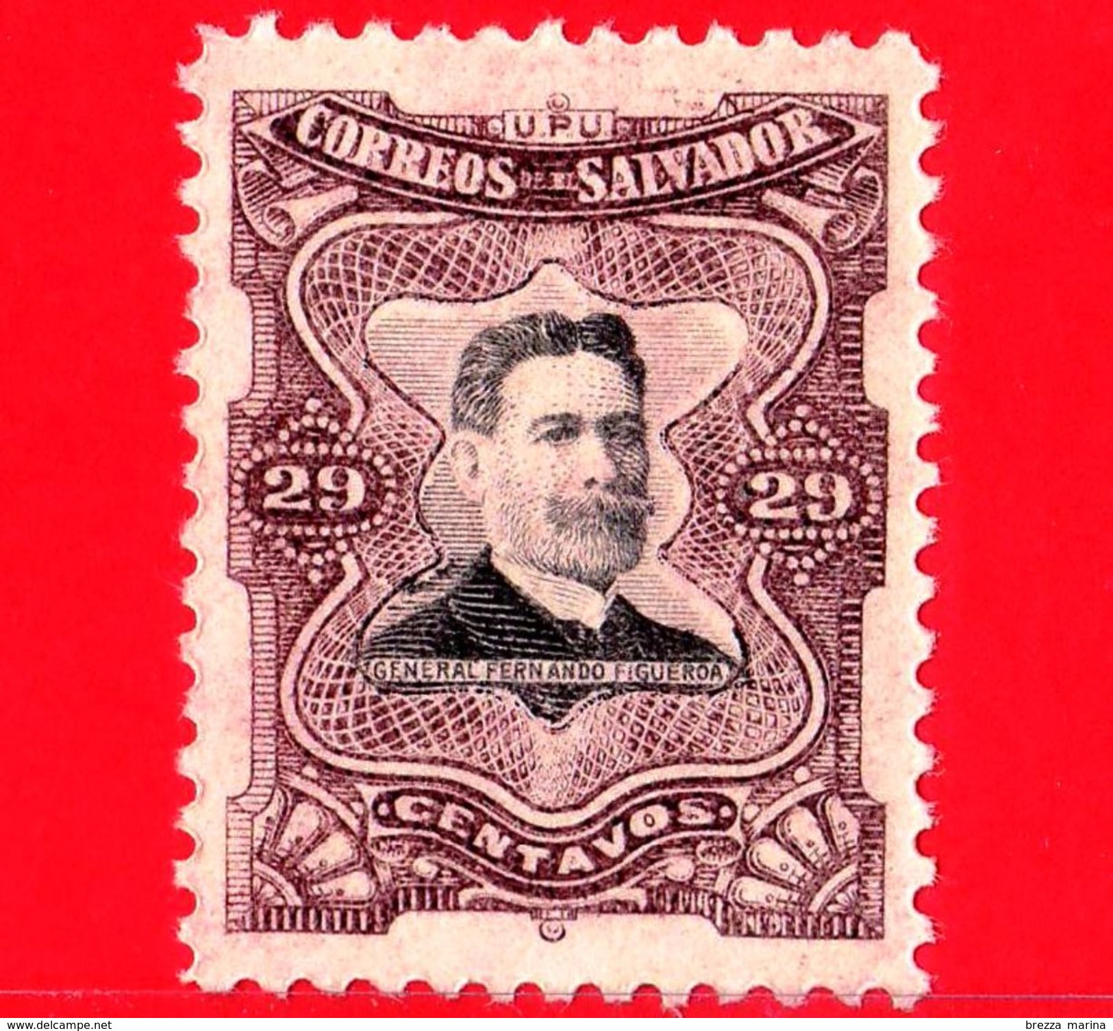 EL SALVADOR - Nuovo - 1910 - Generale Fernando Figueroa (1849-1919) - 29 - El Salvador