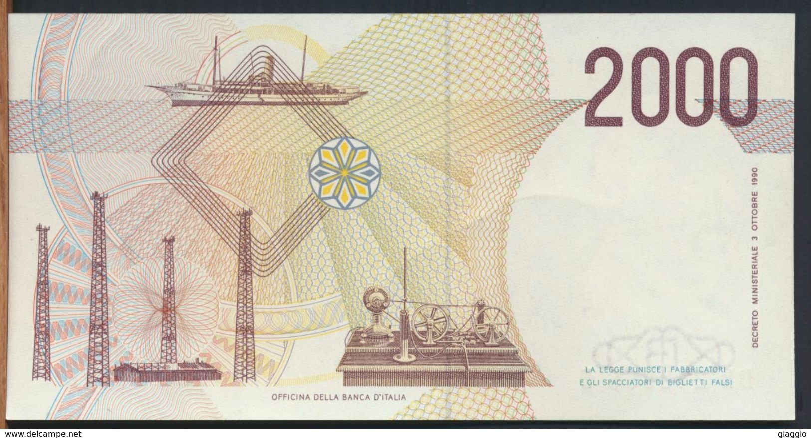 °°° ITALIA - 2000 LIRE G. MARCONI 06/03/1992 SERIE DB °°° - 1000 Lire