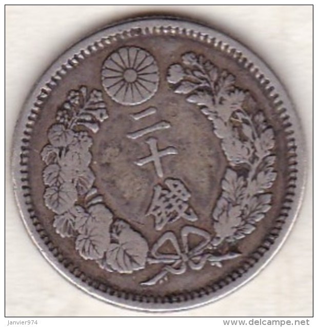 Japan . 20 Sen Year 9 (1876) Type II. MUTSUHITO. Argent. Y# 24 - Japan