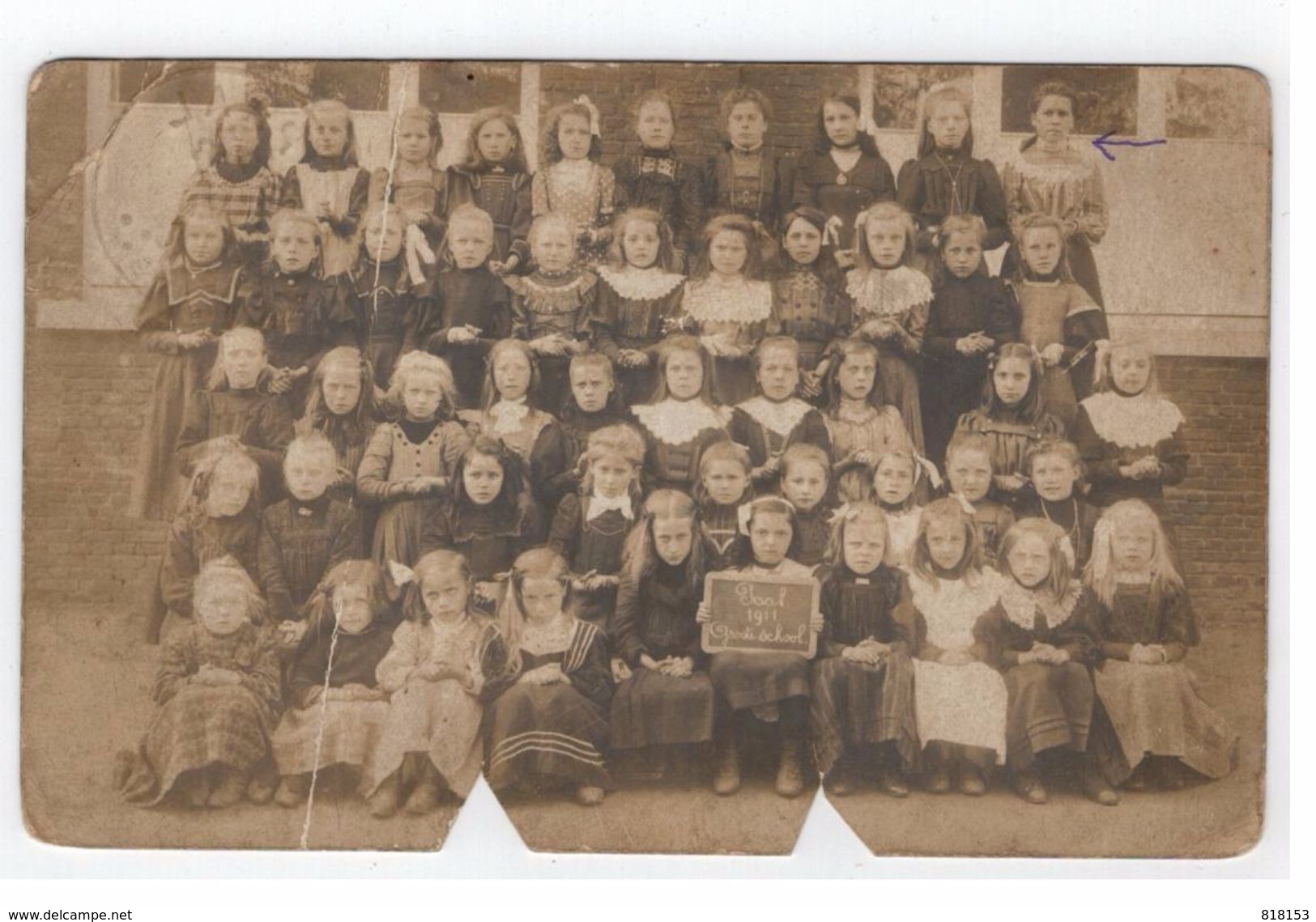 Paal : Klasfoto Groote School 1911 (kaart Vertoont Defecten Zie Scan) - Beringen