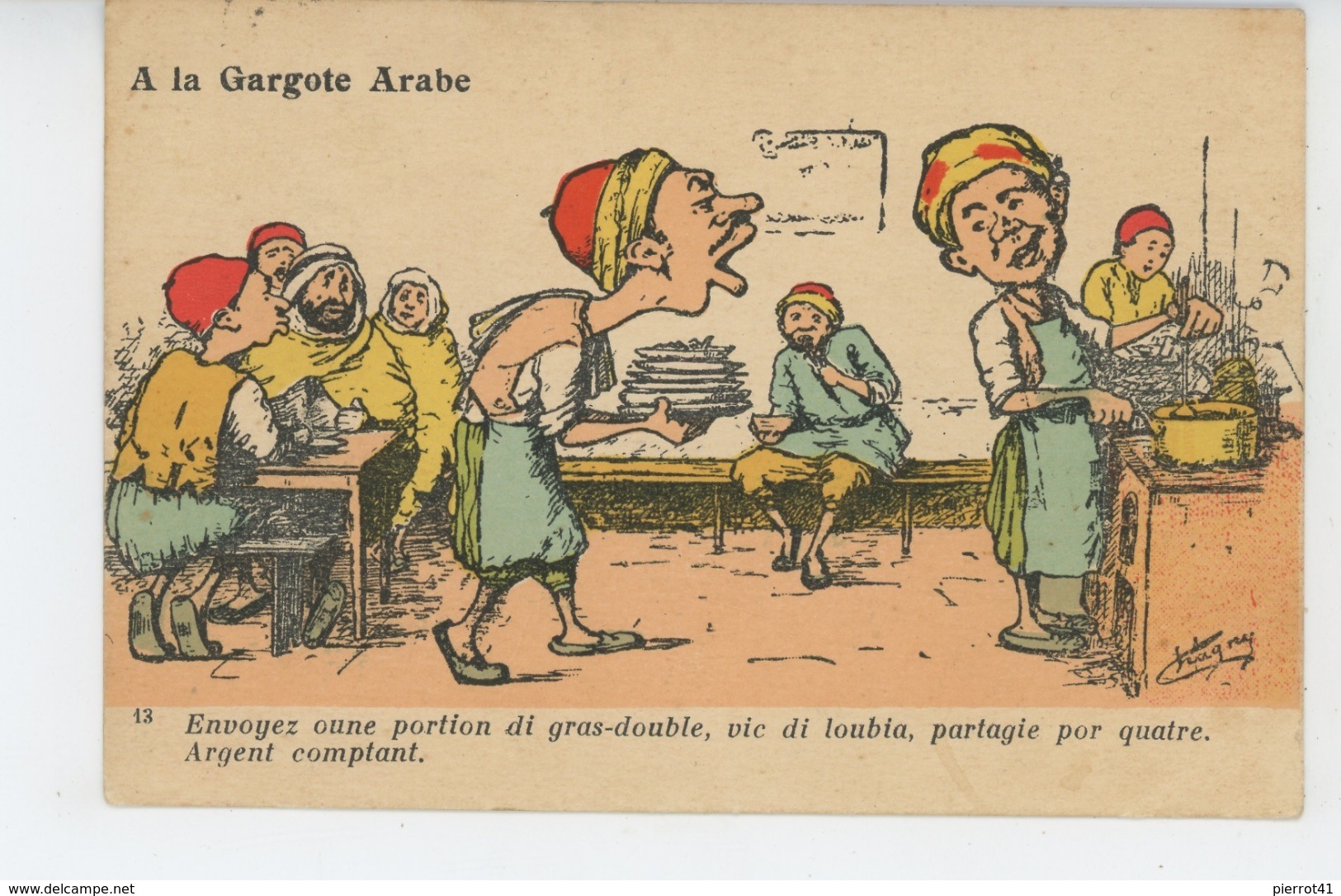AFRIQUE DU NORD - Jolie Carte Fantaisie "A La Gargote Arabe " Signée CHAGNY - Chagny