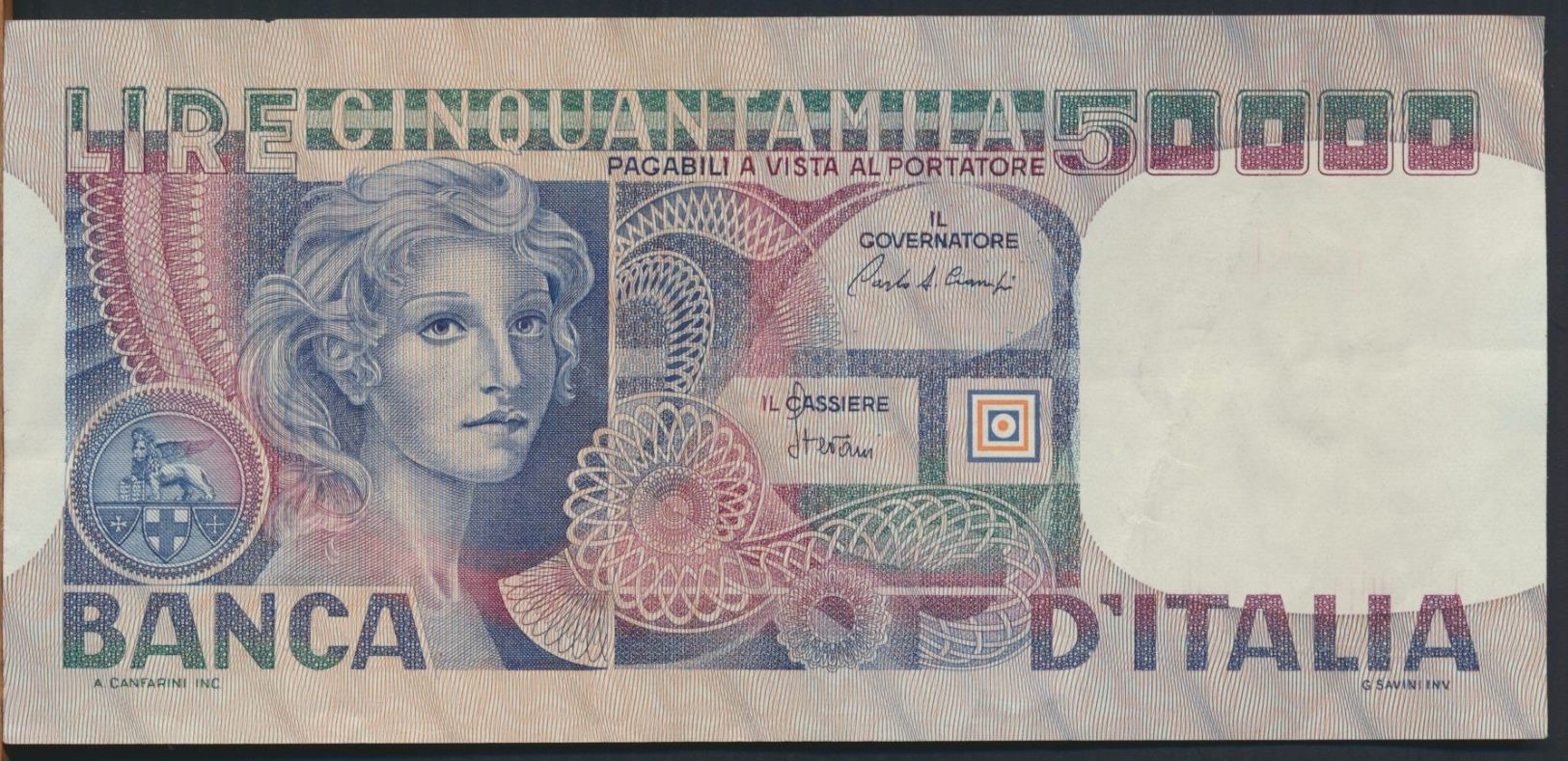 °°° ITALIA - 50000 LIRE VOLTO DI DONNA 02/11/1982 SERIE EB °°° - 50.000 Lire