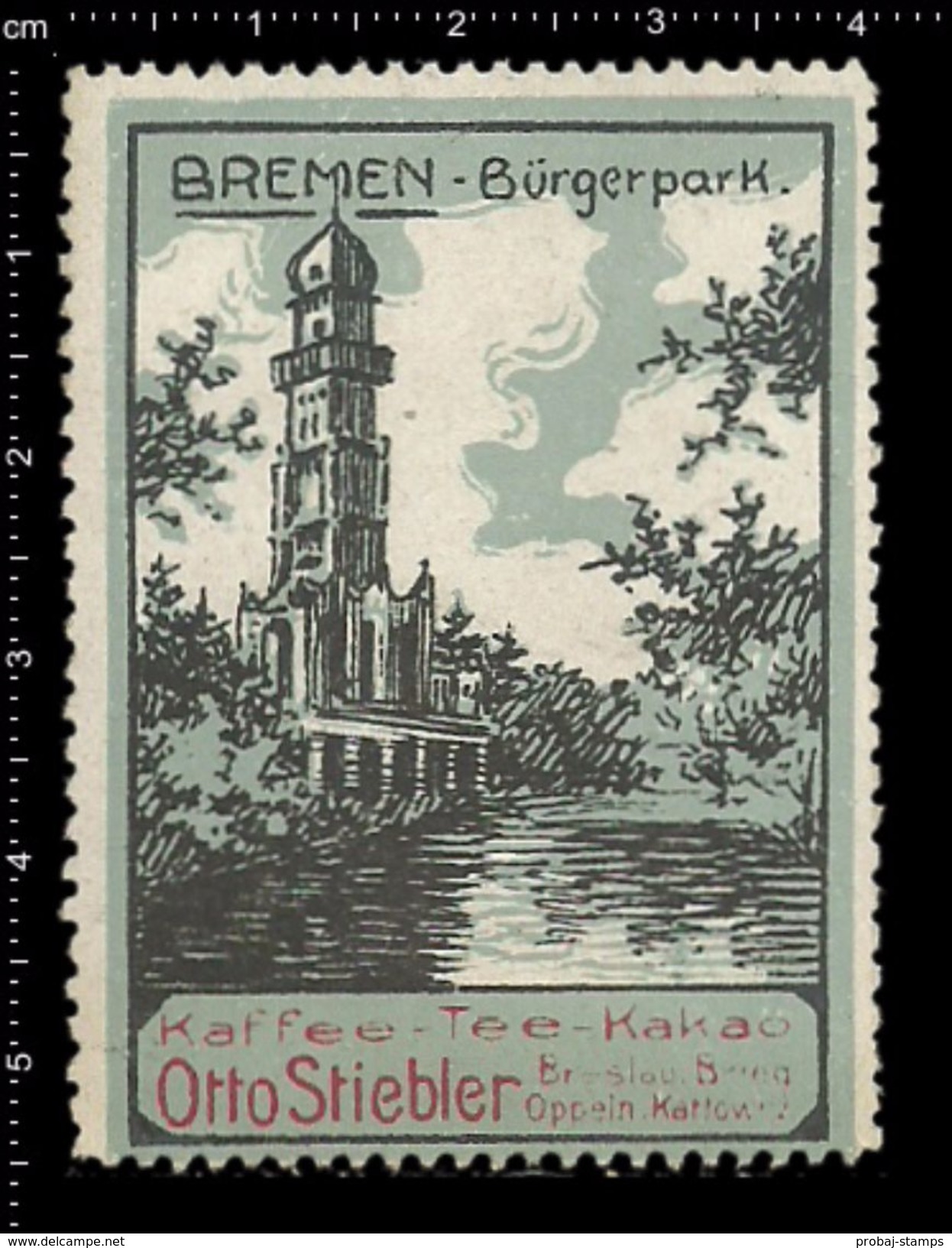 German Poster Stamps, Reklamemarke, Cinderellas, Vignette, Bürgerpark, Bremen, - Cinderellas