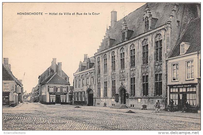 Hondschoote          59      Rue De La Cour Et Hôtel De Ville       (voir Scan) - Other & Unclassified