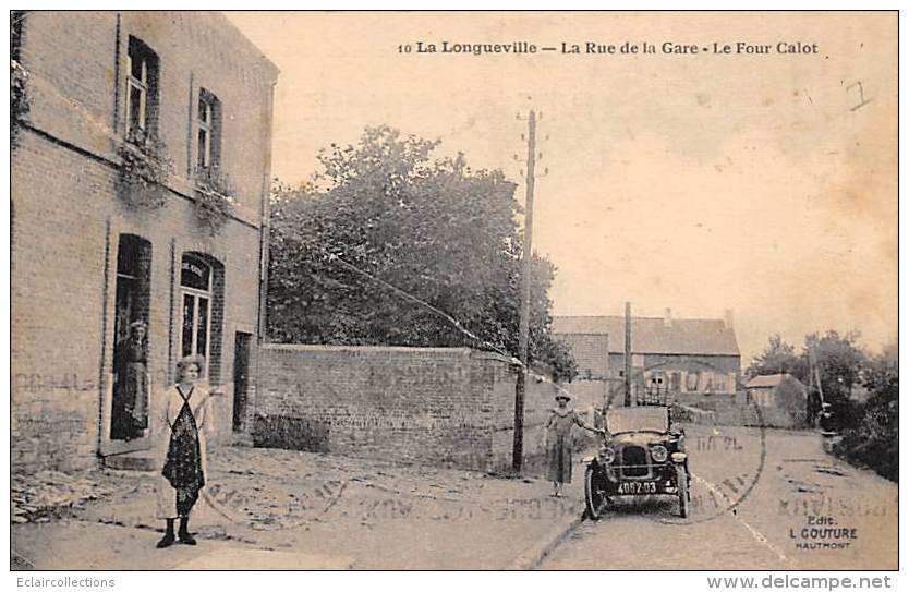 La Longueville           59       Rue De La Gare Et Four Calot: Le Trait Est Un Défault Phtographique     ( Voir Scan) - Andere & Zonder Classificatie