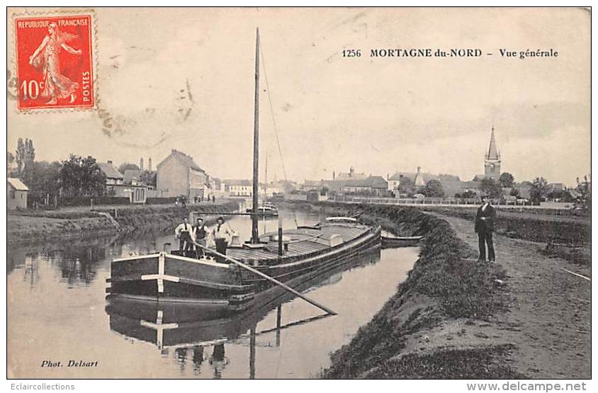 Mortagne Du Nord       59         Vue Générale Et Péniche      ( Voir Scan) - Sonstige & Ohne Zuordnung