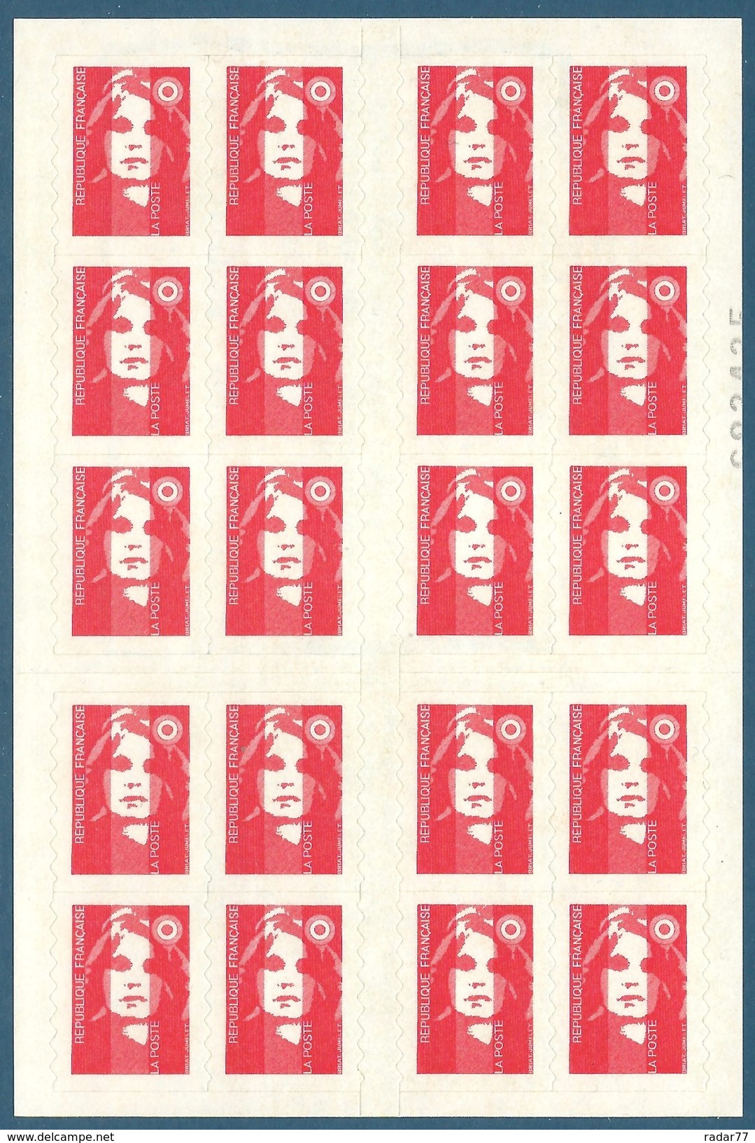 Carnet DAB 20 Timbres Briat TVP Rouge Autoadhésif N°2874-C9 - Essayez L'enveloppe Pré-timbrée Neuf** - Modernes : 1959-...