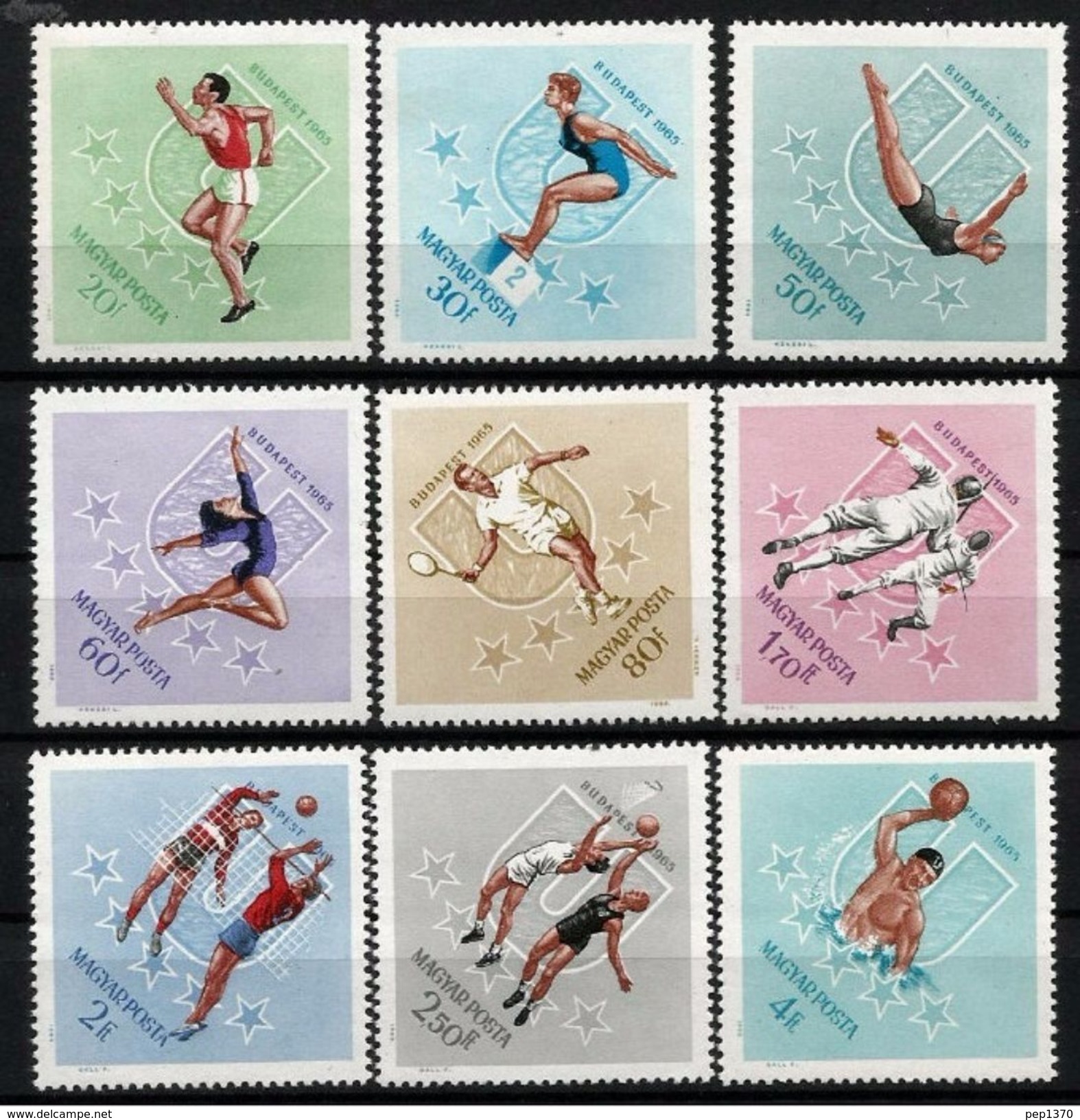 HUNGRIA 1965 - JUEGOS UNIVERSITARIOS - YVERT Nº 1754-1762* - High Diving