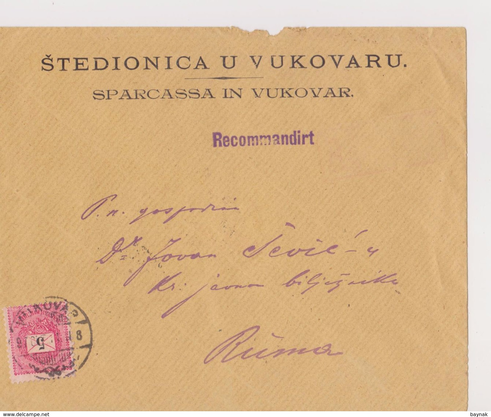 CROATIA     ---  BRIEF     --  VUKOVAR  /  STEDIONICA  U VUKOVARU  / RECO BRIEF /   1897 - Kroatien