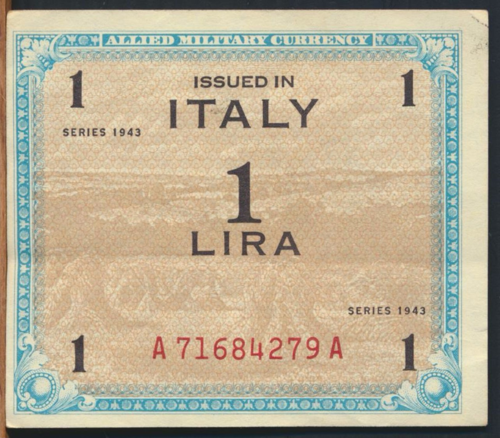 °°° ITALIA - 1 AM LIRE 1943 FLC °°° - Allied Occupation WWII