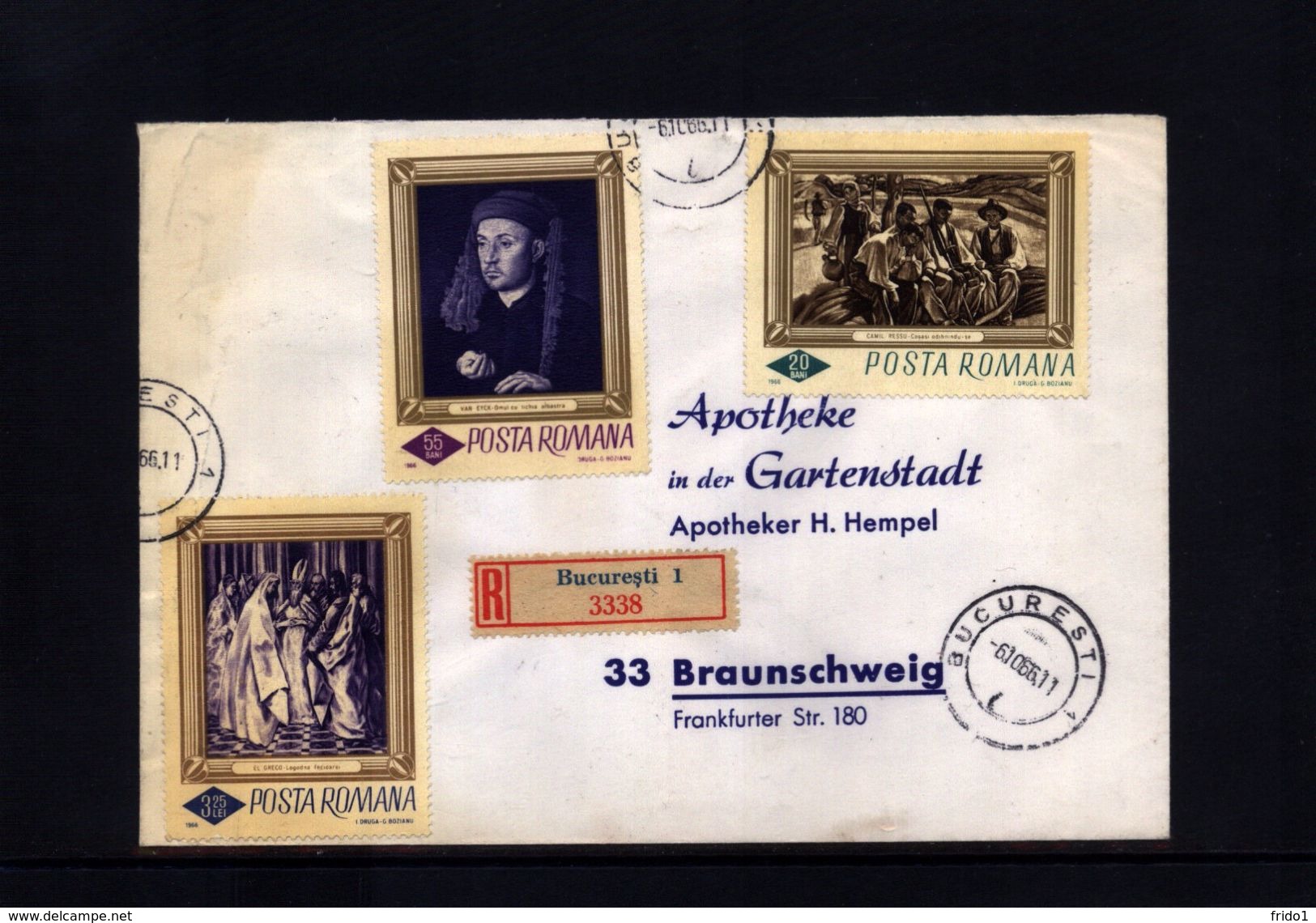 Romania 1966 Interesting Registered Letter - Cartas & Documentos