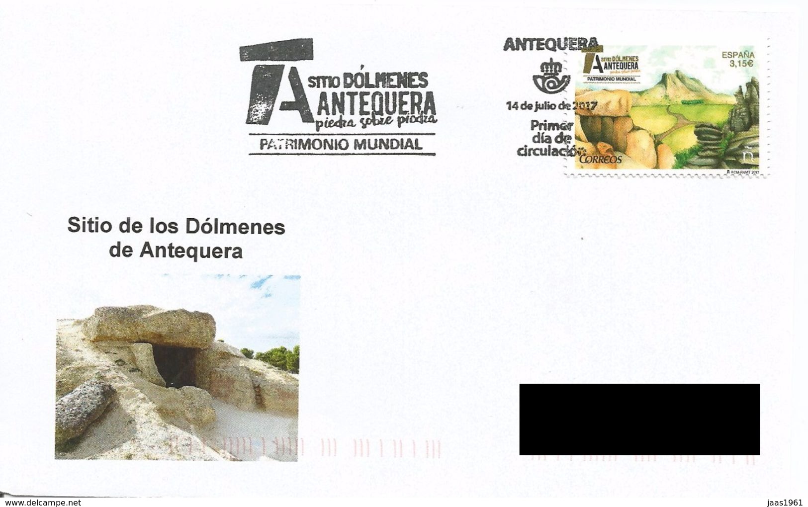 SPAIN. FDC. DOLMENS OF ANTEQUERA. 2017 - FDC