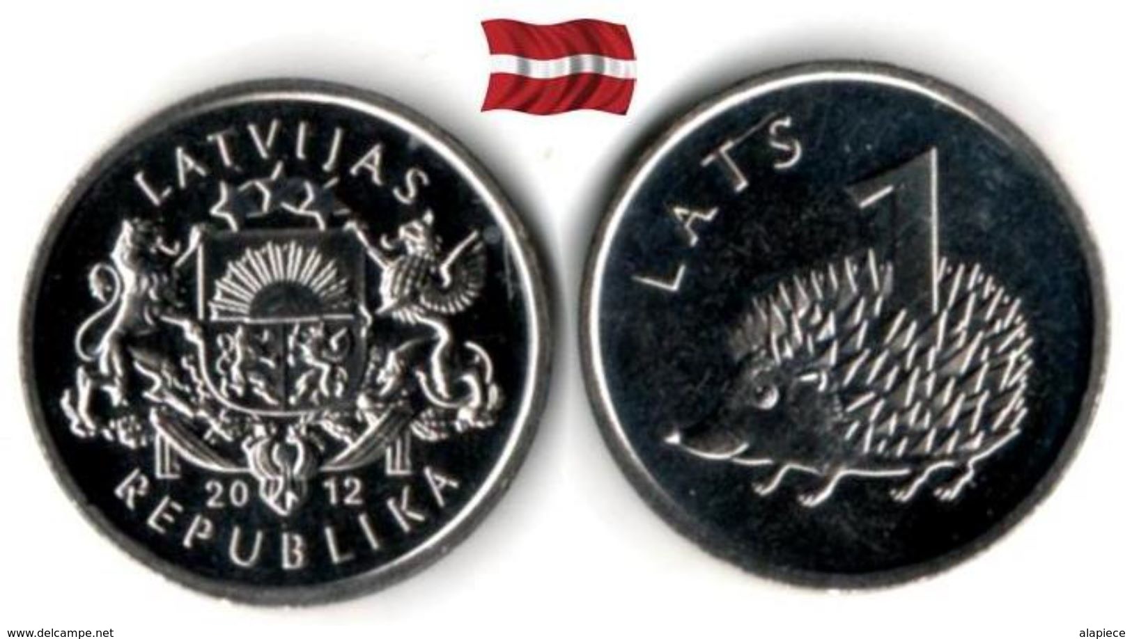 Lettonie - 1 Lats 2012 (Hedgehog - UNC) - Lettland