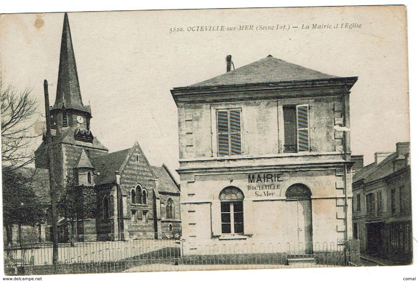 CPA - 76 - OCTEVILLE SUR MER - La Mairie Et L'Eglise - - Autres & Non Classés