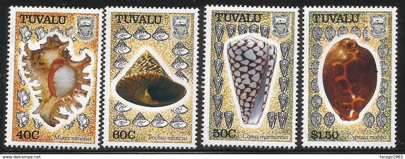 1991 Tuvalu Shells Complete Set Of 4  MNH - Tuvalu