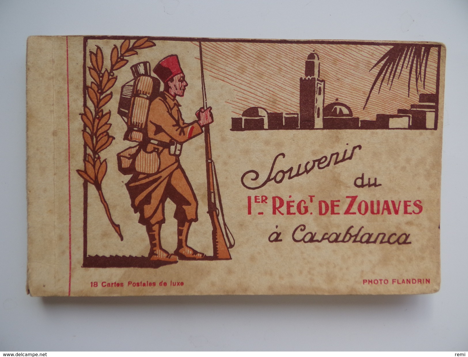 Souvenir Du 1er Régiment De ZOUAVES à CASABLANCA Carnet De 18 Cartes Militaire Soldat Armée Guerre Caserne Infanterie - Guerre 1914-18