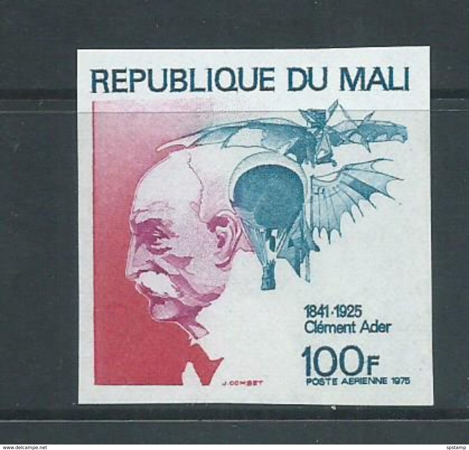 Mali 1975 Clement Ader 100 Fr Imperforate Single MNH - Mali (1959-...)