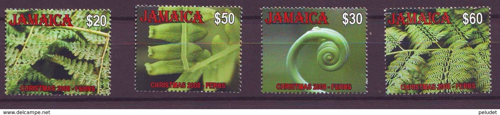 Jamaica 2008 Christmas - Ferns  - 4 V Mint ** - Jamaica (1962-...)