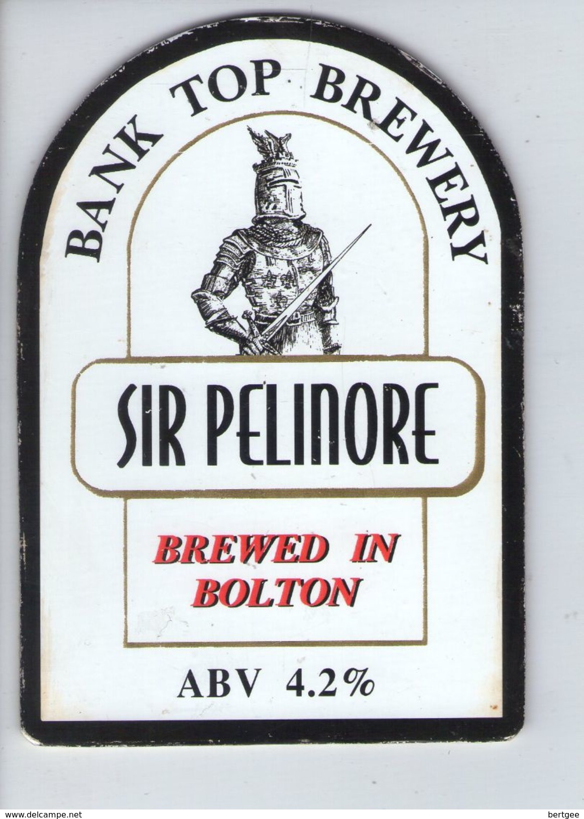 BANK TOP BREWERY (BOLTON, ENGLAND) - SIR PELINORE - PUMP CLIP FRONT - Signs